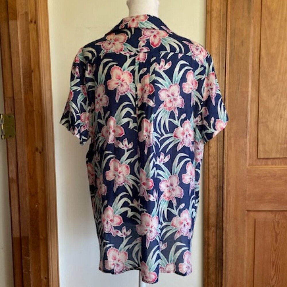 TOMMY BAHAMA Talulla Gardens Camp Shirt in Island Navy L - Picture 10 of 16